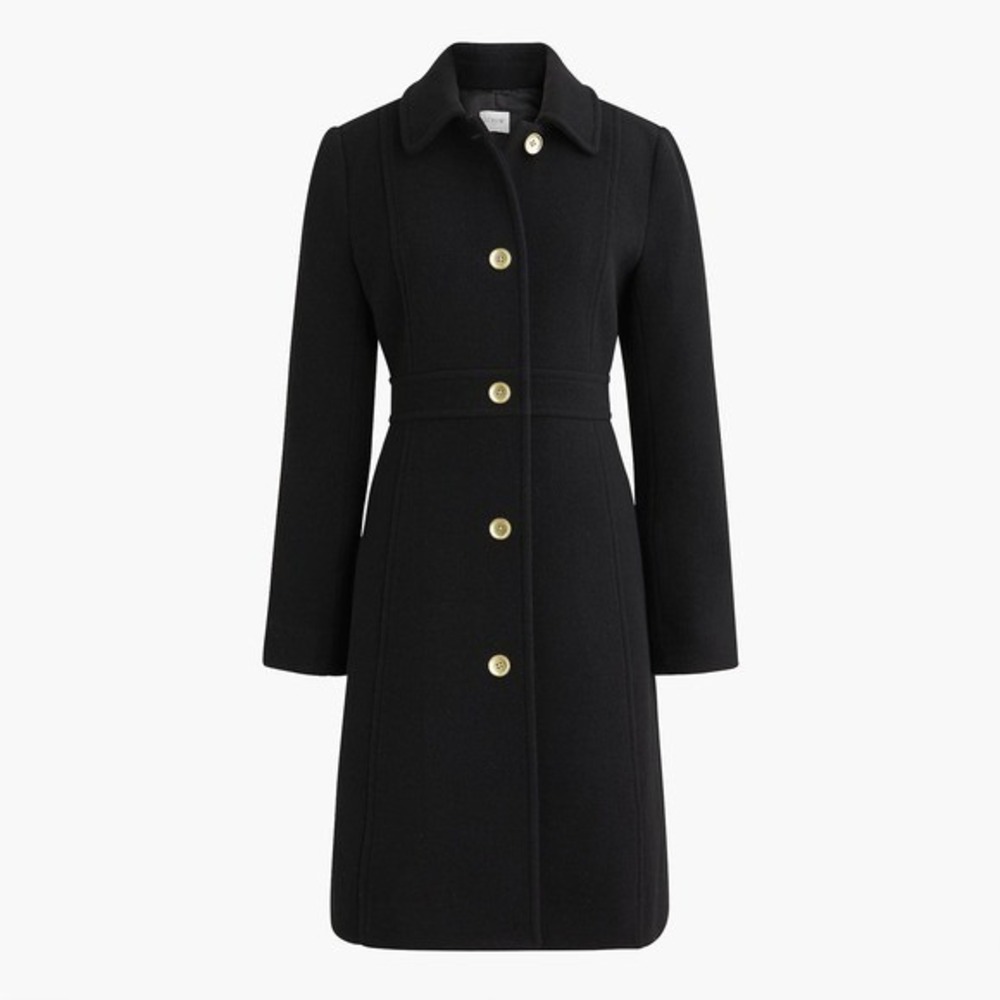 J Crew Wool-blend Lady Day Coat Black Size 2 AT107 New